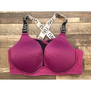 Livi Plus Size Full Support Sport Athletic Bra Wireless Purple 38DD